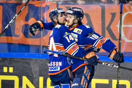 Växjös Emil Pettersson och Dennis Everberg. Foto: Jonas Ljungdahl / BILDBYRÅN